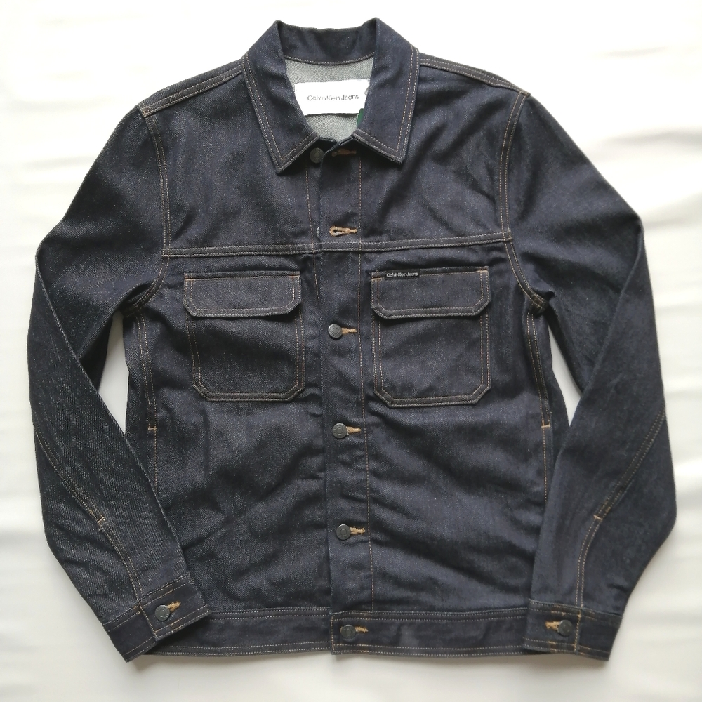Calvin Klein Raw Denim Indigo Jacket Small NWT